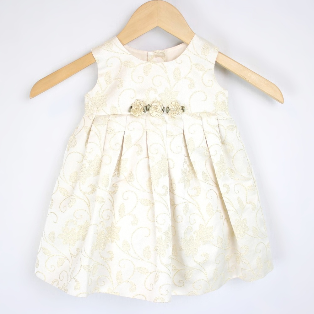 La Princess | Girl Gold Glitter Holiday Dress